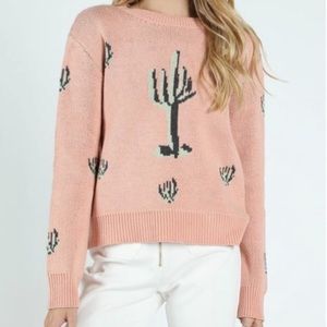 Wild Honey pink cactus knit sweater